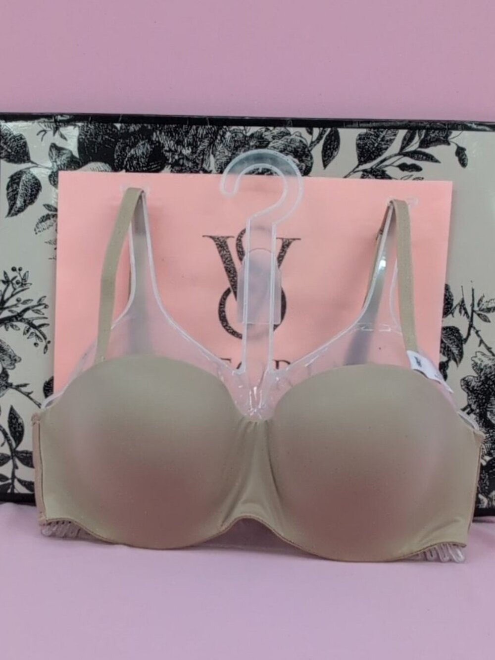 Victoria Secret Pink Wear Everywhere Lightly Lined Wireless Bra 32C Praline